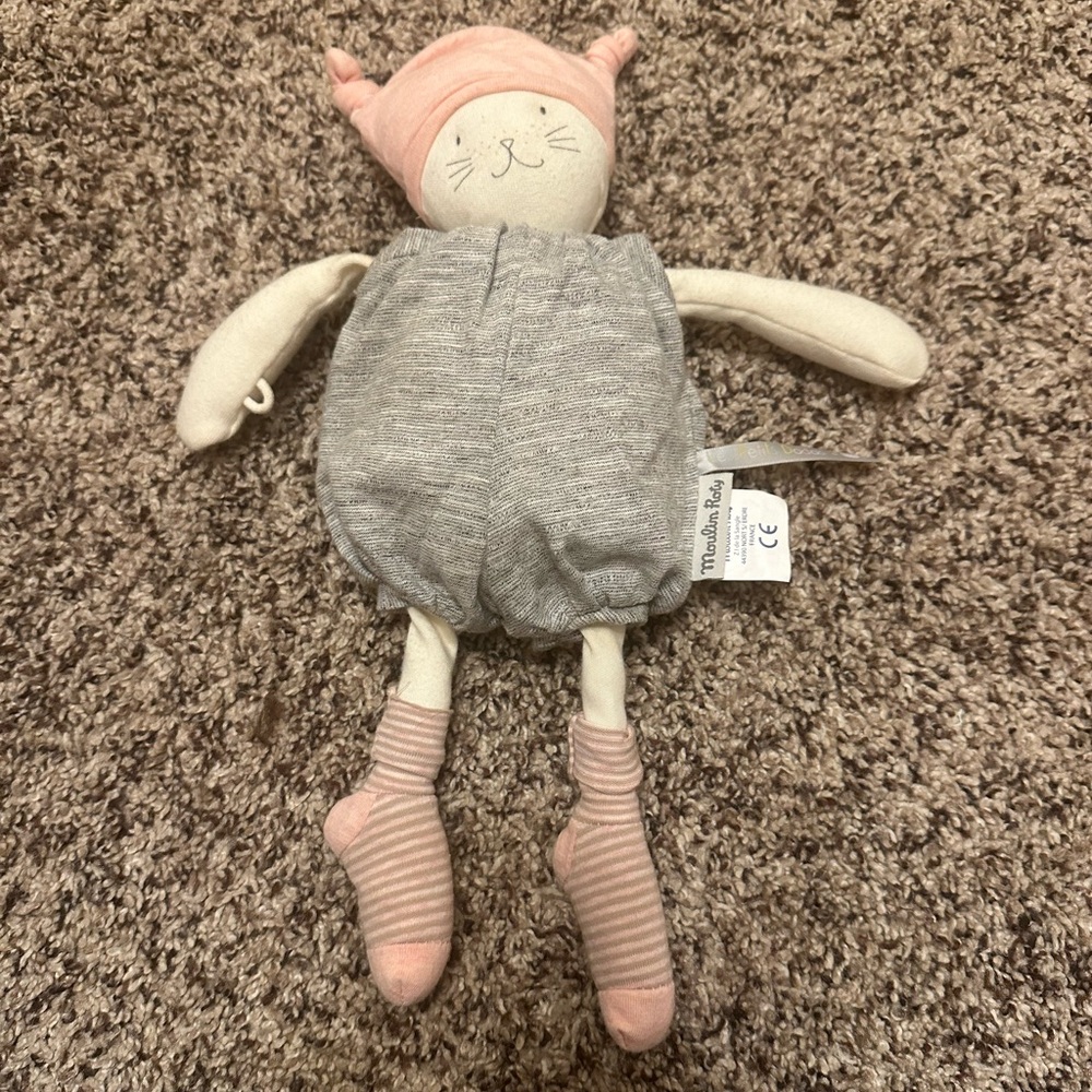 Moulin Roty Les Petits Dodos Moon the Cat plush doll